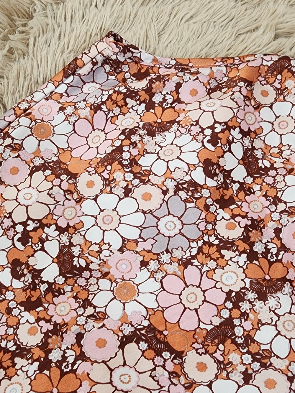 Cotton Candy LA- Pink & Brown Floral A-Line Skirt - Picture 13 of 15